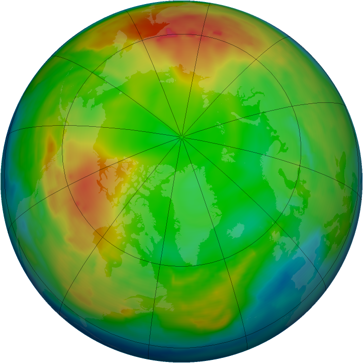 Arctic ozone map for 12 January 2011